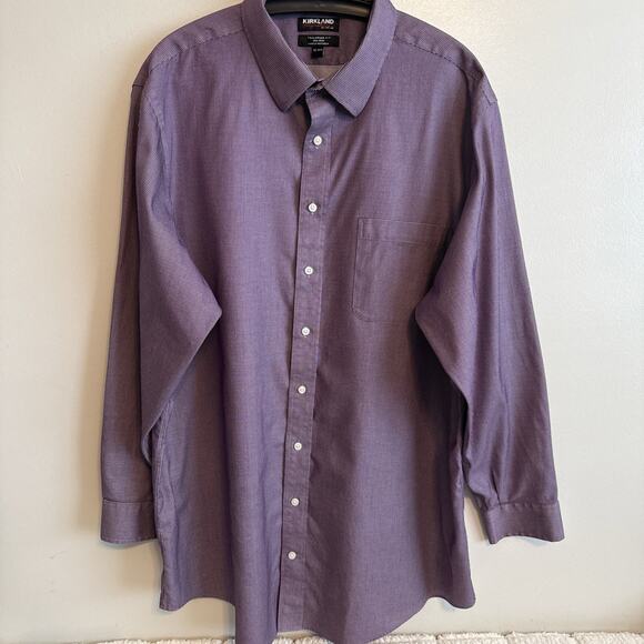 Kirkland Men's 34/35 Button Down Long Sleeve Dress Shirt Office Timeless Preppy - Picture 1 of 8